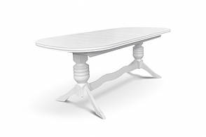 Великий обідній стіл для кухні і вітальні в класичному стилі Гетьман Мікс меблі, колір білий, фото 2