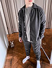 Чоловічий зимовий костюм флісовий сорочка та штани чорний  ⁇  Комплект із сорочкою на флісі на зиму, фото 10