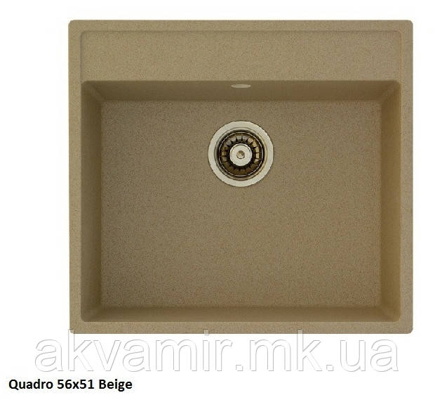 Мийка для кухні Fabiano Quadro 56x51 Beige (пісочний)