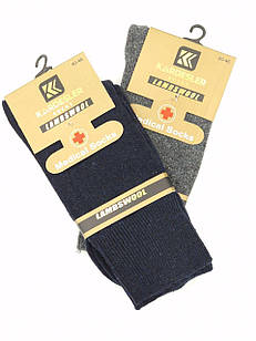 Чоловічі високі діабетичні шкарпетки з тоненькою вовни теплі Kardesler однотонні розмір 40-46 6 пар/уп мікс кольорів