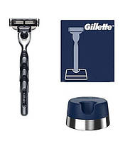 Бритвенный станок Gillette Mach3 1 картридж + оригинальная подставка 012431