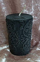 Свеча «Бархат 2» ручной работы, черного цвета