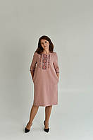 Рожева сукня з вишивкою "Геометрія", арт. 4577