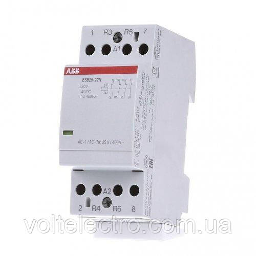 Контактор модульний ESB25-22N-06, 25А, 4Р, 2НO+2НЗ, 230V АC/DC