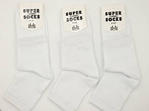 Чоловічі середні зимові шкарпетки махрові стильні якісні SUPER SOCKSрозмір 40-44, 12 пар\уп. білі