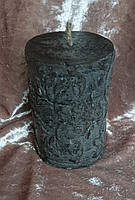 Свеча «Бархат 1» ручной работы, темно-серого цвета