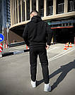 Комплект 3 в 1 Куртка зимова чорна + спортивний костюм зима Adidas худі та штани чорного кольору Адідас, фото 8