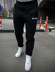 Зима теплі чоловічі спортивні штани Palm Angels чорні з начосом Палм Енджелс на флісі