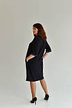 Темно синя сукня з синьою вишивкою "Геометрія", арт. 4581, фото 6