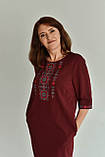 Бордова сукня з сірою вишивкою "Геометрія", арт. 4583, фото 6
