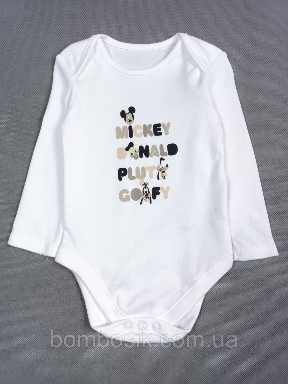 Бодік з довгим рукавом для хлопчика George, 0-3м (56-62cм), фото 1