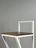 Барний стілець "№1"з дерева і металу в білому кольорі, фото 7