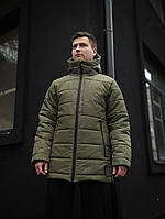 Чоловіча зимова довга куртка парка Reload Arctic хакі / Зимовий довгий пуховик стильний теплий