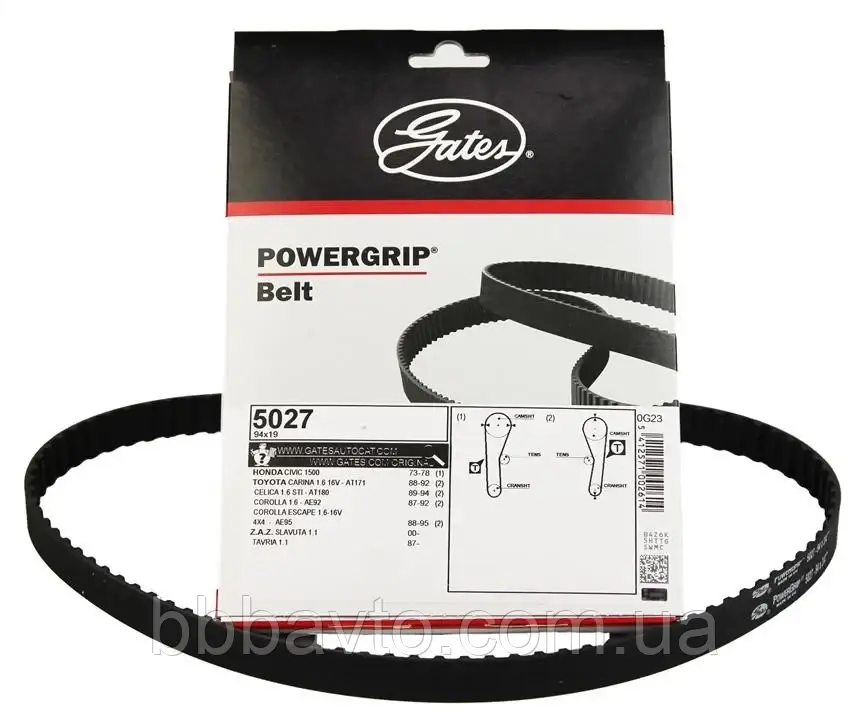 Ремінь ГРМ Daewoo SENS 1.3 Ланос 1.4 з двигуном ЗАЗ, 245.1006040 (Пр-во GATES) 5027, фото 1