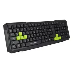 Клавіатура Esperanza EGK102 Black Green (EGK102GUA) USB класична