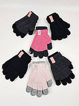 Дитячі польські рукавиці для дівчат р. 18 см (10-12 років) (6 пар набір)