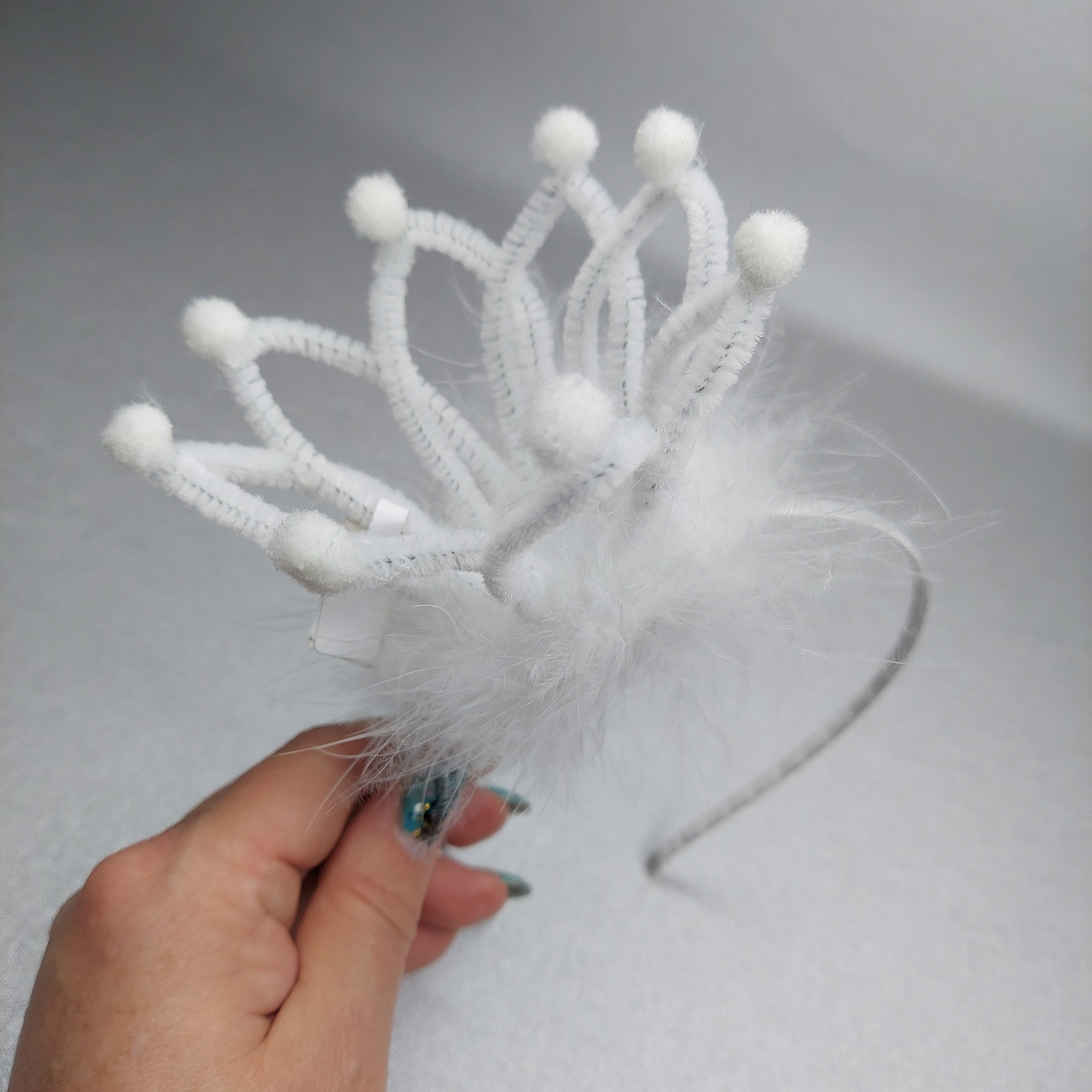 Красива легка корона Принцеси на обручі ручна робота, фото 1