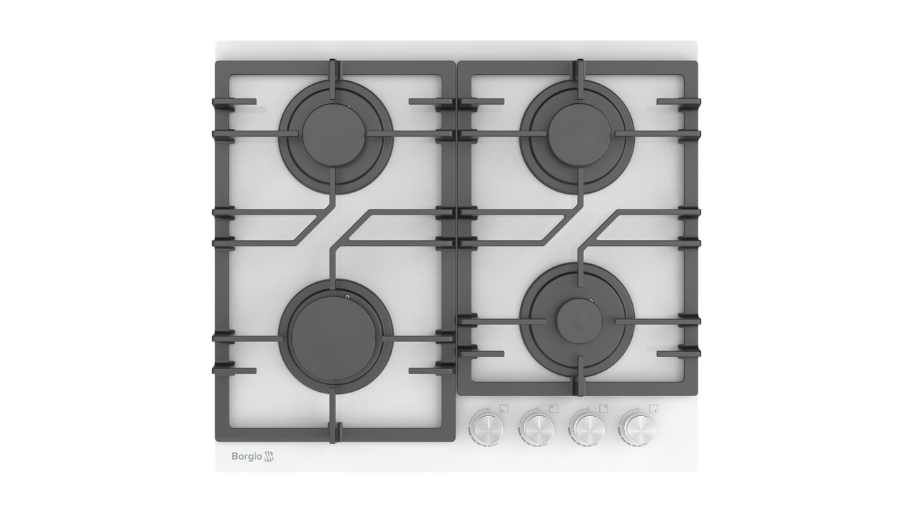 Варильна поверхня газова BORGIO D 6390-19 White Glass FFD