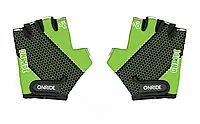 Перчатки для велосипеда велоперчатки детские ONRIDE Gem черный-зеленый 3-4