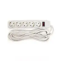 Сетевой фильтр PowerPlant JY-1056/5 White 220V, 5 м, 5 розеток