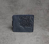 Шкіряний гаманець з тисненим орнаментом ручної роботи, фото 2