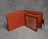 Шкіряний жіночий гаманець з тисненим орнаментом ручної роботи коричневий, фото 5