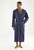 Турецький Махровий Халат Чоловічий Nusa Синій - 7230, фото 4