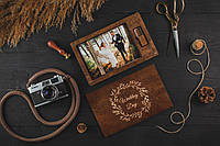 Деревянная коробочка для фотографий и флешка с гравировкой (Perfection) Под фото 13х18 см, без флешки