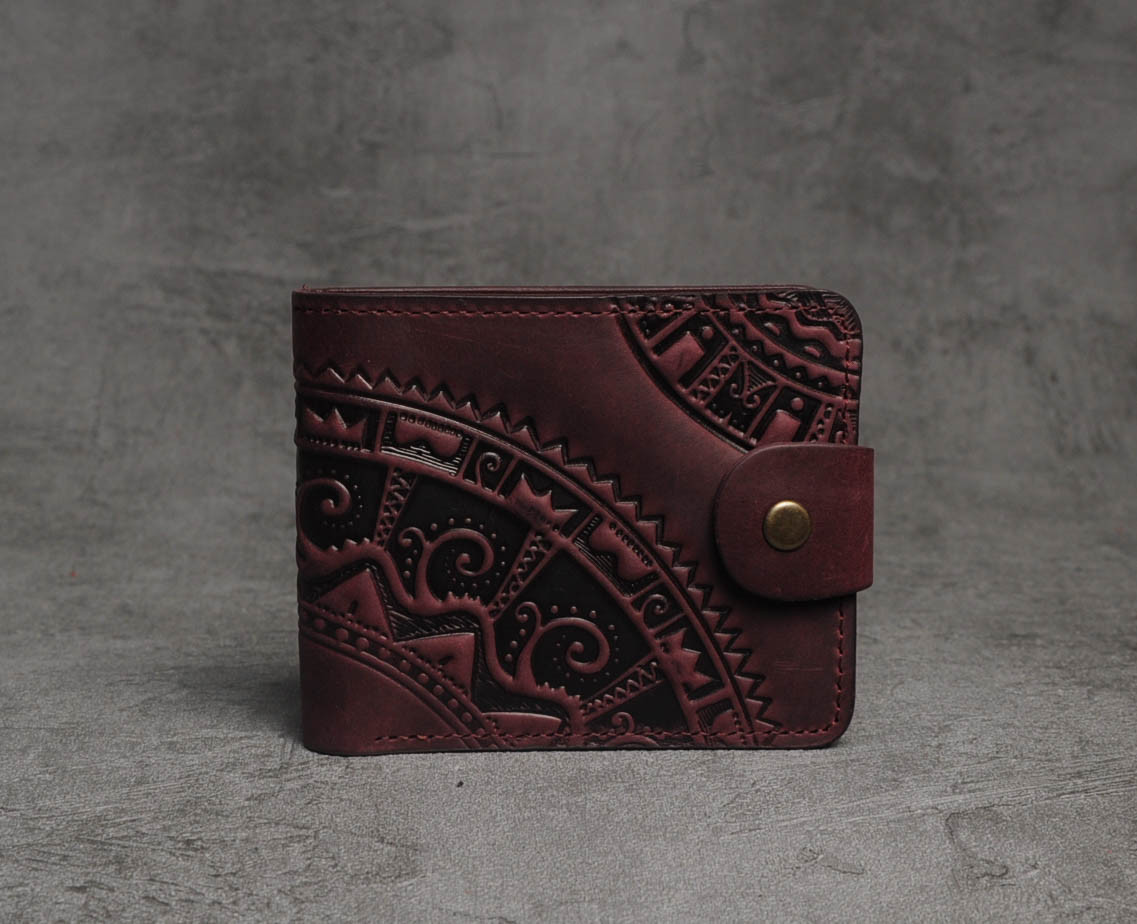 Шкіряний гаманець ручної роботи "Етно"