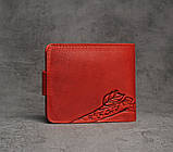 Стильний шкіряний гаманець ручної роботи з авторським тисненням "Пташки", фото 2