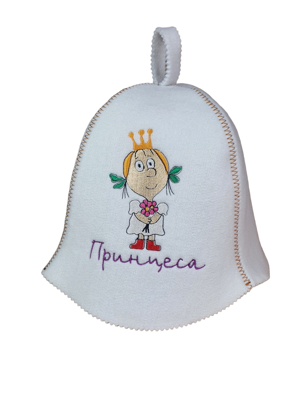 Шапка для сауни (біла), Принцеса, штучна повсть, Saunapro