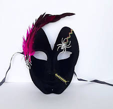 Маска жіноча велюрова "Серце" з павуком