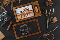Деревянная коробочка для фотографий и флешка с гравировкой (Perfection Frame)
