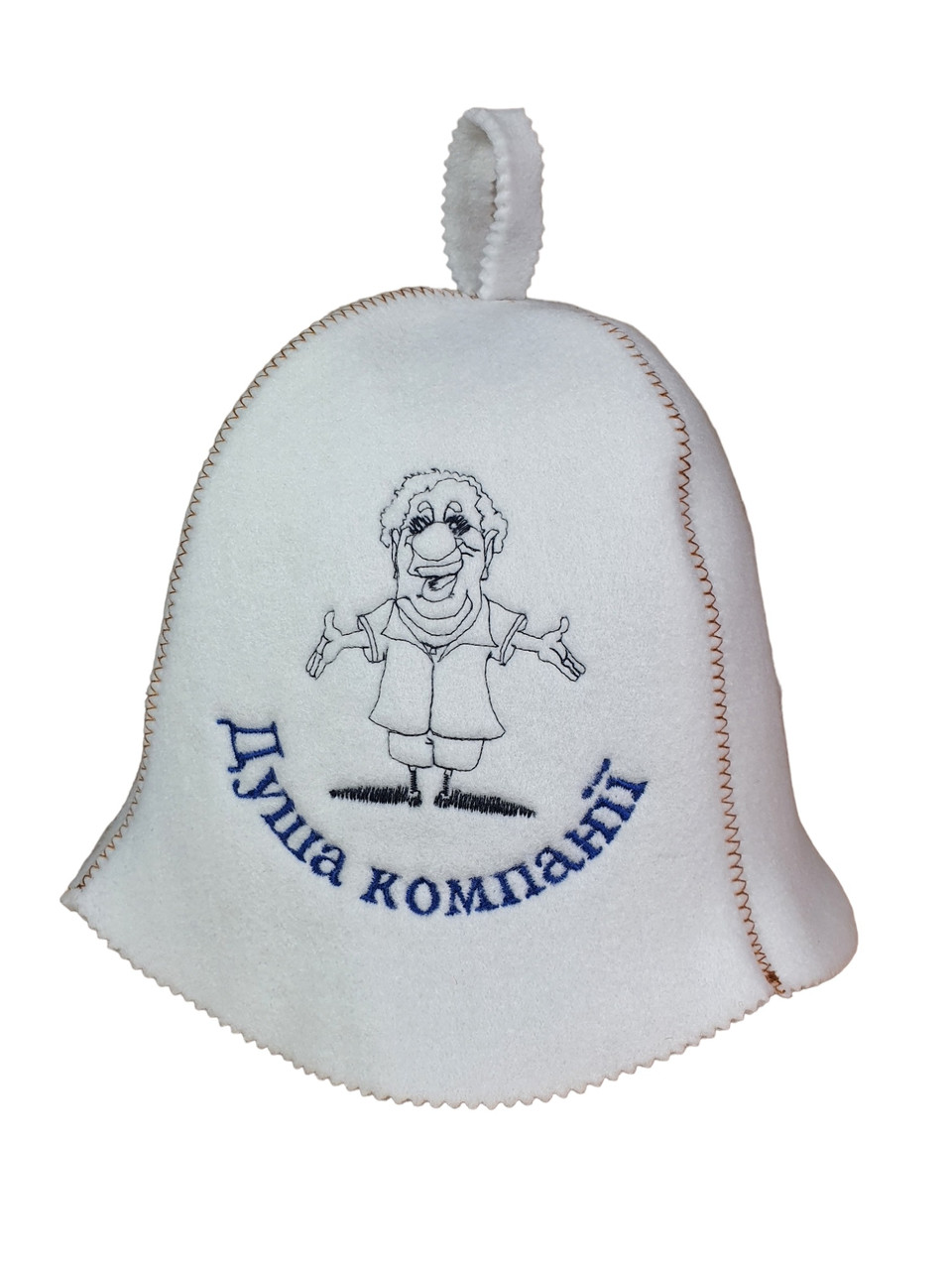 Шапка для сауни (біла), Душа компанії, штучна повсть, Saunapro