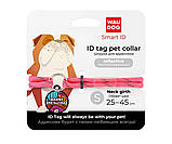 Шнурок для адресника Waudog з паракорду світловідбивний рожевий S 25 - 45 см, фото 3