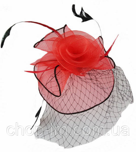 Вуалетка "Троянда" червона