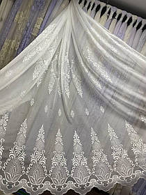 Тюль бамбук вишивка заввишки 2,8 м. біла