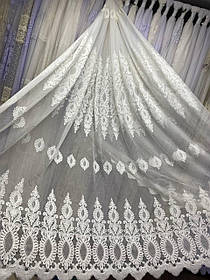 Тюль бамбук, шинель вишивка заввишки 2,8 м. крем і білий