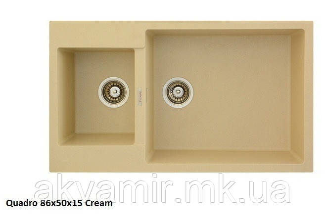 Мийка для кухні Fabiano Quadro 86x50x15 Cream (кремовий)