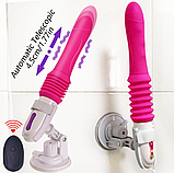 Вібратор із висуванням на пульті з присоском, жіночий вібростимулятор для сексу, інтимні іграшки, фото 4