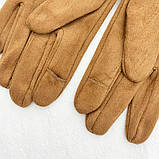 Рукавички жіночі сенсорні під замшу. Рукавички для телефона демісезонні (рожеві), фото 7