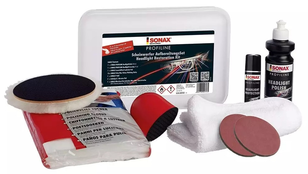 Професійний набір для полірування пластикових фар SONAX PROFILINE Scheinwerfer Aufbereitungsset, фото 1