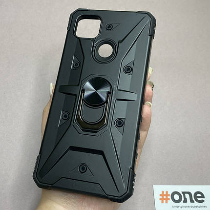 Чохол для Xiaomi Redmi 9C протиударний із кільцем чохол на телефон сяомі редмі 9с чорний F8U, фото 1