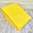 Пакет подарунковий паперовий Горох жовтий з ручками 35х26х15 см, фото 2