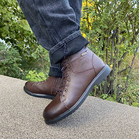 Стильні темно-коричневі чоловічі черевики зимові натуральна шкіра 44,45
