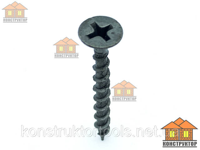 Саморіз чорний 3,5х35мм. до г/к по дереву уп. 1000 шт., фото 1