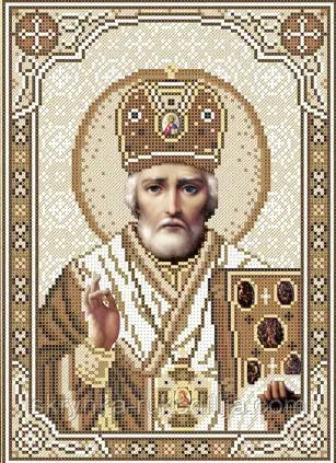 КРМ-43 Святий Миколай (золото) Схема на тканині для вишивки (Княгиня Ольга)