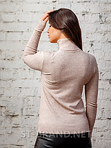 S/M (42-46). Стильні жіночі гольфи-водолазки / однотонний базовий гольф - бежевий, фото 3