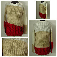 Триколірний светр в'язаний м'яка пряжа дуже приємна до тіла розмір норма