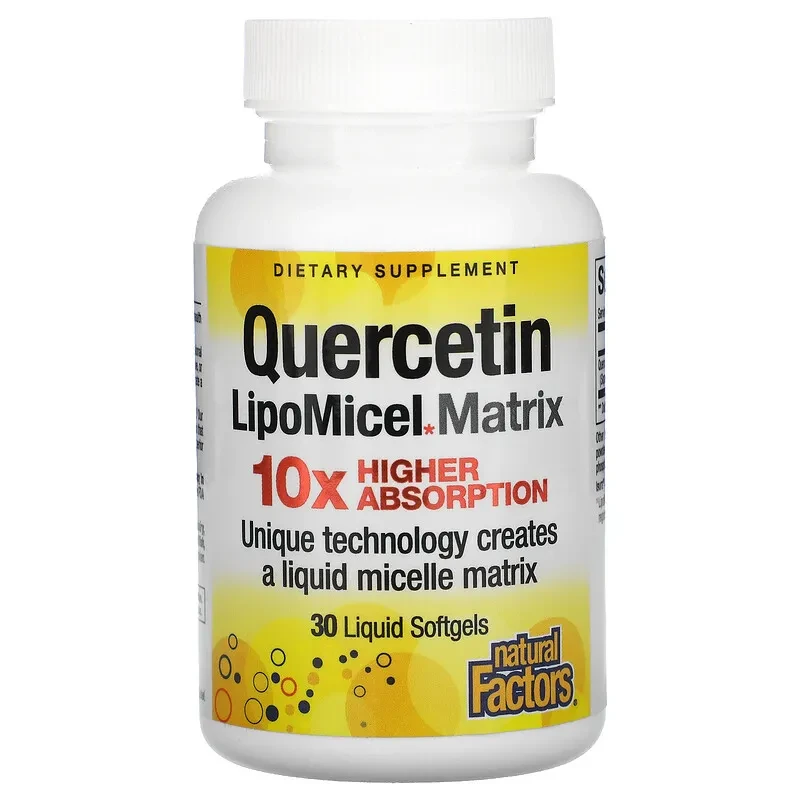 Natural Factors, кверцетин LipoMicel Matrix, 30 капсул з рідиною, фото 1